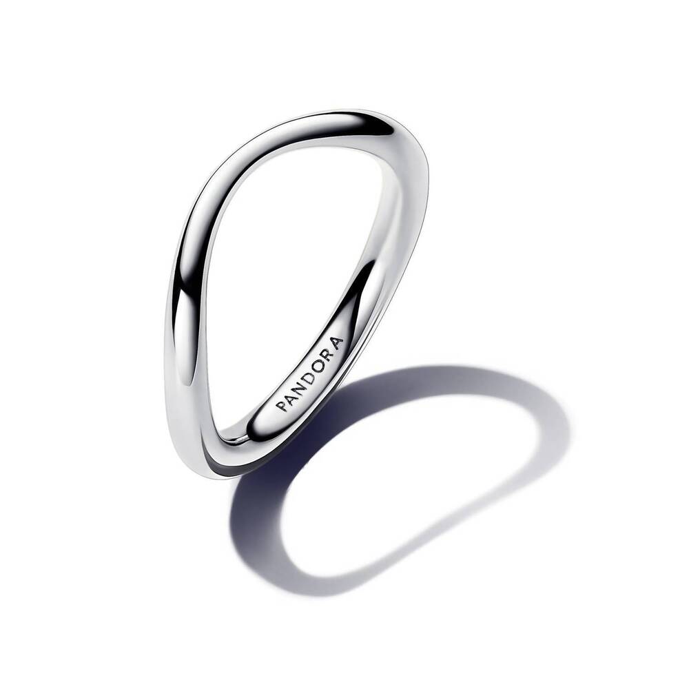 NEW PANDORA women's organically shaped band ring in silver